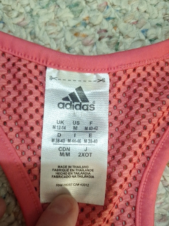 adidas Hot Pink Mesh-Panel Racerback Tank - Picture 3 of 3